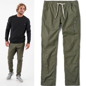 Vuori Meta Ripstop Performance Pants Men’s Medium Olive Elastic Waist